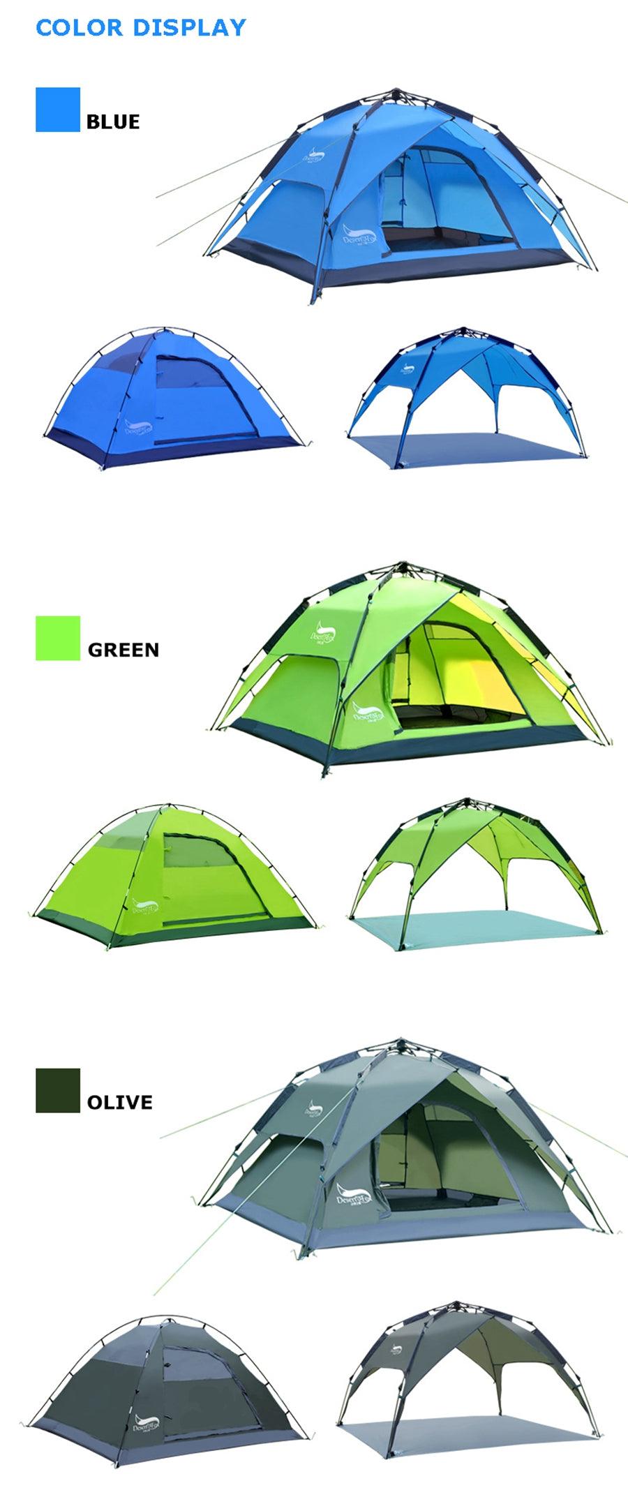 Portable Automatic Tent for 3-4 Person Family - Instant Setup for Hiking, Camping and Travel - Smart Shoppers Deal