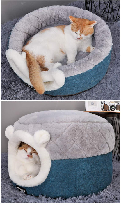 Soft Plush Pets Kennel Bed with Thick Blanket for Extra Comfort | Cat & Dog Bed | 100% Cotton - Smart Shoppers Deal